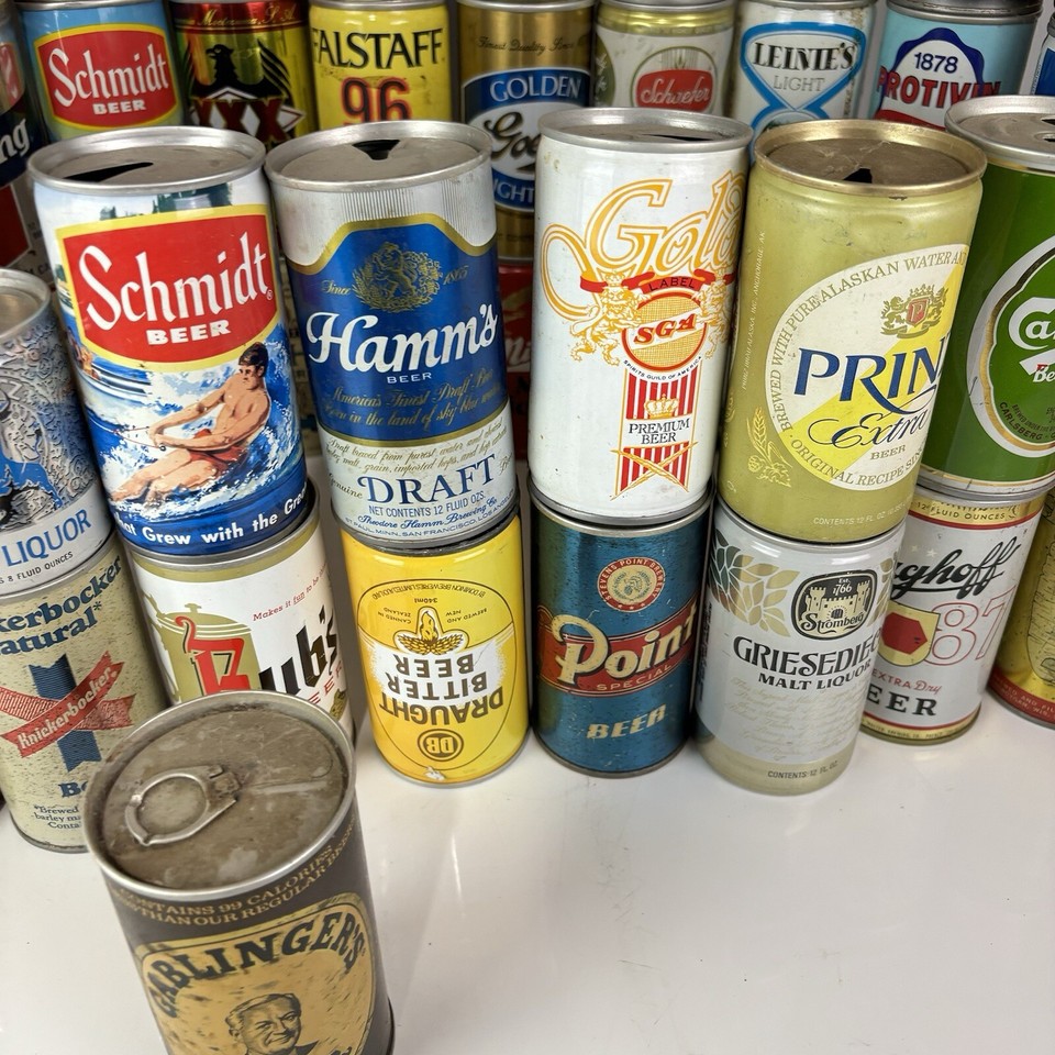 Lot Of 94 Vintage EMPTY Beer Cans Pull Tabs Opened Cans eBay