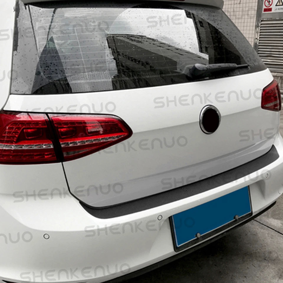 Car Accessories Rear Bumper Trunk Tail Lip Protect Carbon Fiber Stickers Black Foto 4 de 4