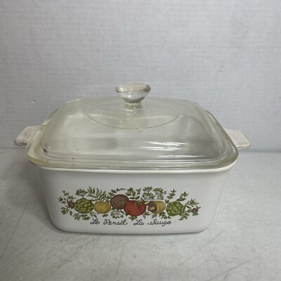 Pyrex Dutch Oven Corning Ware Spice Of Life Quart Vintage