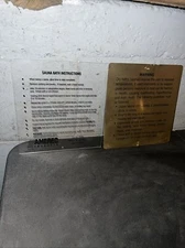 Amerec Sauna Signs Tin & Plastic Warning & Instructions ( light scratches )