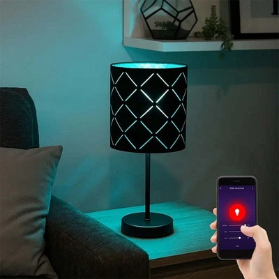 Tischlampe Nachttischleuchte Smart LED Dimmer Farbwechsel App Alexa Google 35 cm - Bild 1 von 4