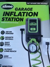 Slime Garage Inflation Station 120v Air Pump Tire Inflator Cars Bicycles 40070