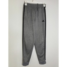 Adidas Youth Boys Large 14/16 Grey Heathered 3-Stripe Jogger Sweatpants