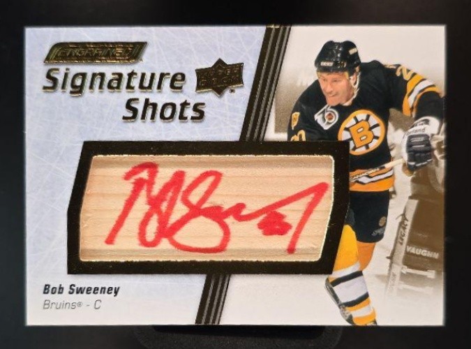 2024 Upper Deck Engrained Icons Bob Sweeney #SS-BY Signature Shots Red Ink