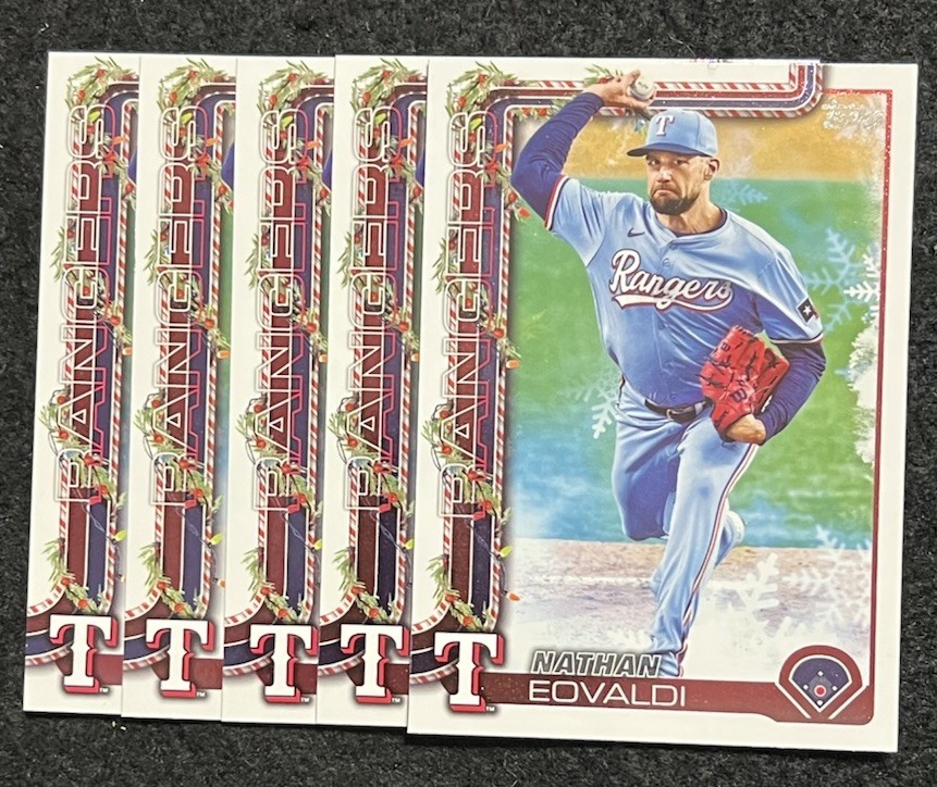Lot Of 5 - 2025 Topps Holiday - Nathan Eovaldi  - #H47 - Rangers - Next Day Ship