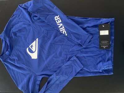 Quiksilver Sun Protection Long Sleeve Rash Guard Swim Top Blue, Medium