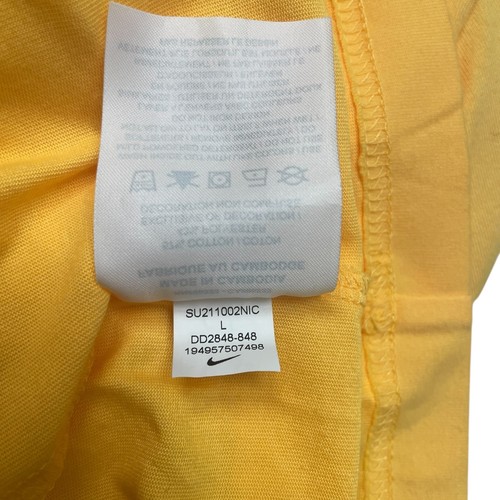 THE NIKE TEE Womens L Cotton Blend Crew Neck Short Sleeve Athletic Yellow Top - Picture 6 of 6