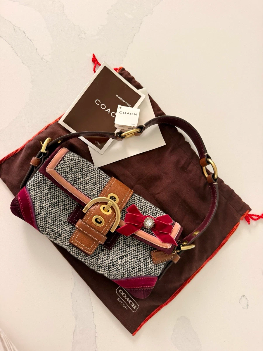 Coach Women's Bow Suede Exterior Bags & Handbags for Women for