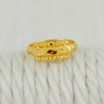 #ad 22k Hallmarked Gold Ring Handmade Jewelry Indian Gift light weight OS3843 $387.00