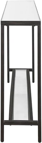 Hayley 60" Mirrored Glass & Black Console Table by - Picture 9 of 9