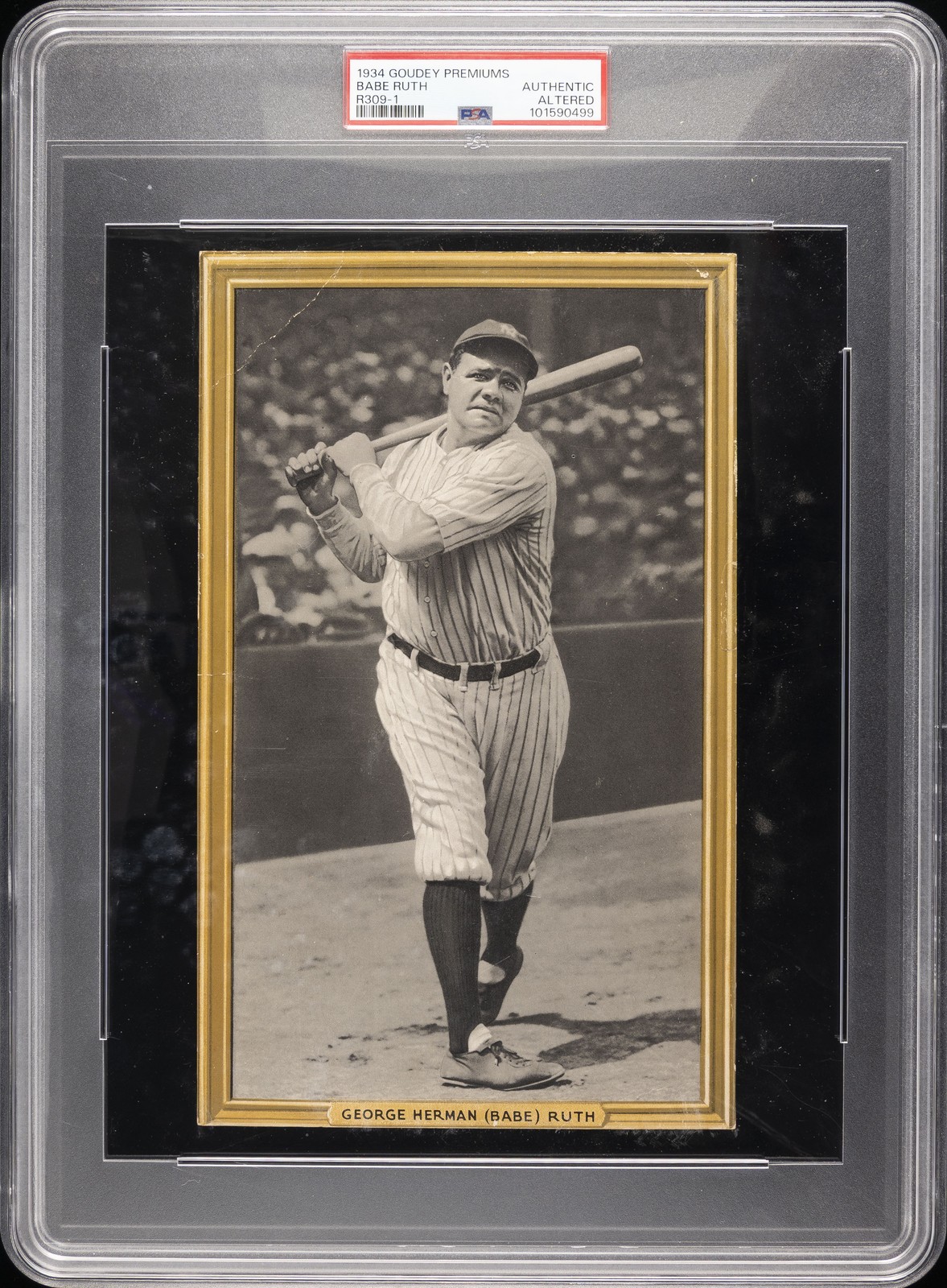 1934 GOUDEY PREMIUMS R309-1 BABE RUTH PSA AUTHENTIC ALTERED