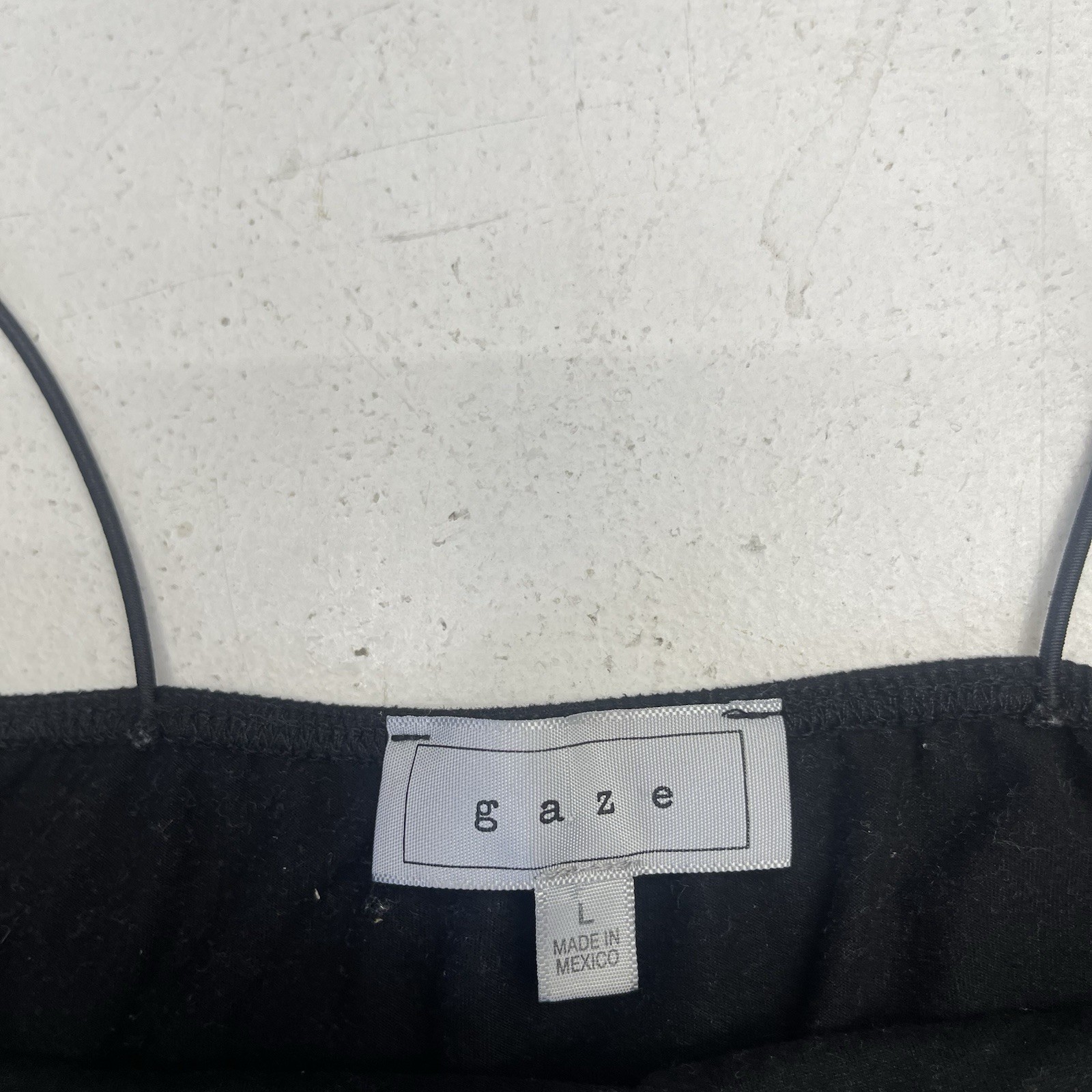 Gaze Solid Black Cropped Spaghetti Strap Stretch … - image 2