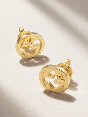 Gucci Interlocking Ohrringe Neu 18 Karat Gold mit Rechnung 07/25