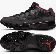 New Nike Air Jordan 9 Retro Low Golf Black/Red FJ5934-002 Size 9.5