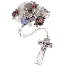 Stations of the Cross Chaplet  14 Full Color Station Medals and Silver Tone ...
