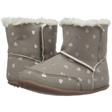 Carter's Every Step Baby Girls Size 3 Bucket Boots Stage 1 Crawl Hearts Fur