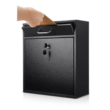 Locking Mailbox with Key Lock Outdoor Large Wall Mount Mailbox with Lock