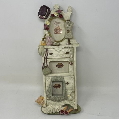 Figi Graphics 1996 Victorian Rose Dresser Collage 3D Picture Frame Vintage 12''