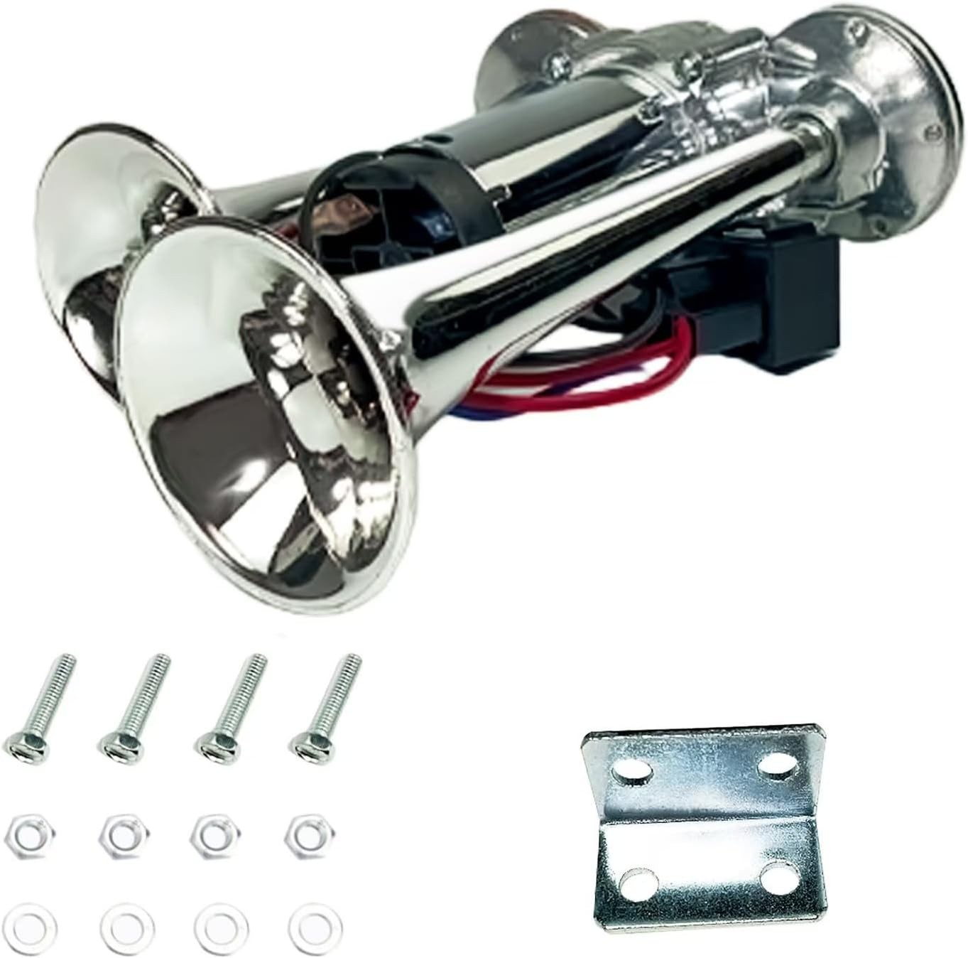 12V 600DB Air Horn Dual Trumpets,Super Loud Air Horn for Truck, Dual Electric Ai