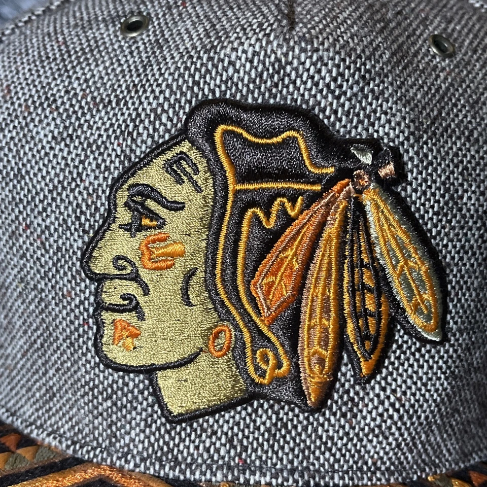 Gorra Zephyr The Z Ala Cuadrada Chicago Blackhawks Lana Snapback Ala Argyle Foto 2 de 4