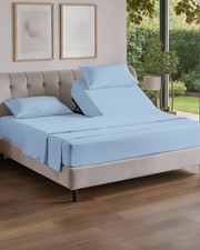 Split Head King Sheet Set 4 Piece Flex Split Top King Sheets for Adjustable...