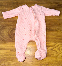 Marks & Spencer Footed Zip Babygrow Long Sleeve Newborn Pink One-Piece