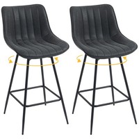 Barhocker Set Aus 2, 68 Cm Drehbare Tresenhocker Mit RüCkenlehne