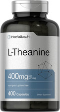 L-Theanine 400 mg Capsules   400 Count, High Potency, Non-GMO  Gluten Free
