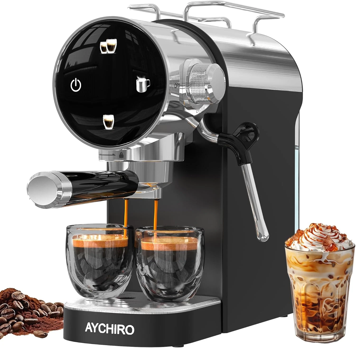 Compact 20 Bar Semi-Automatic Espresso Machine with Milk Frother