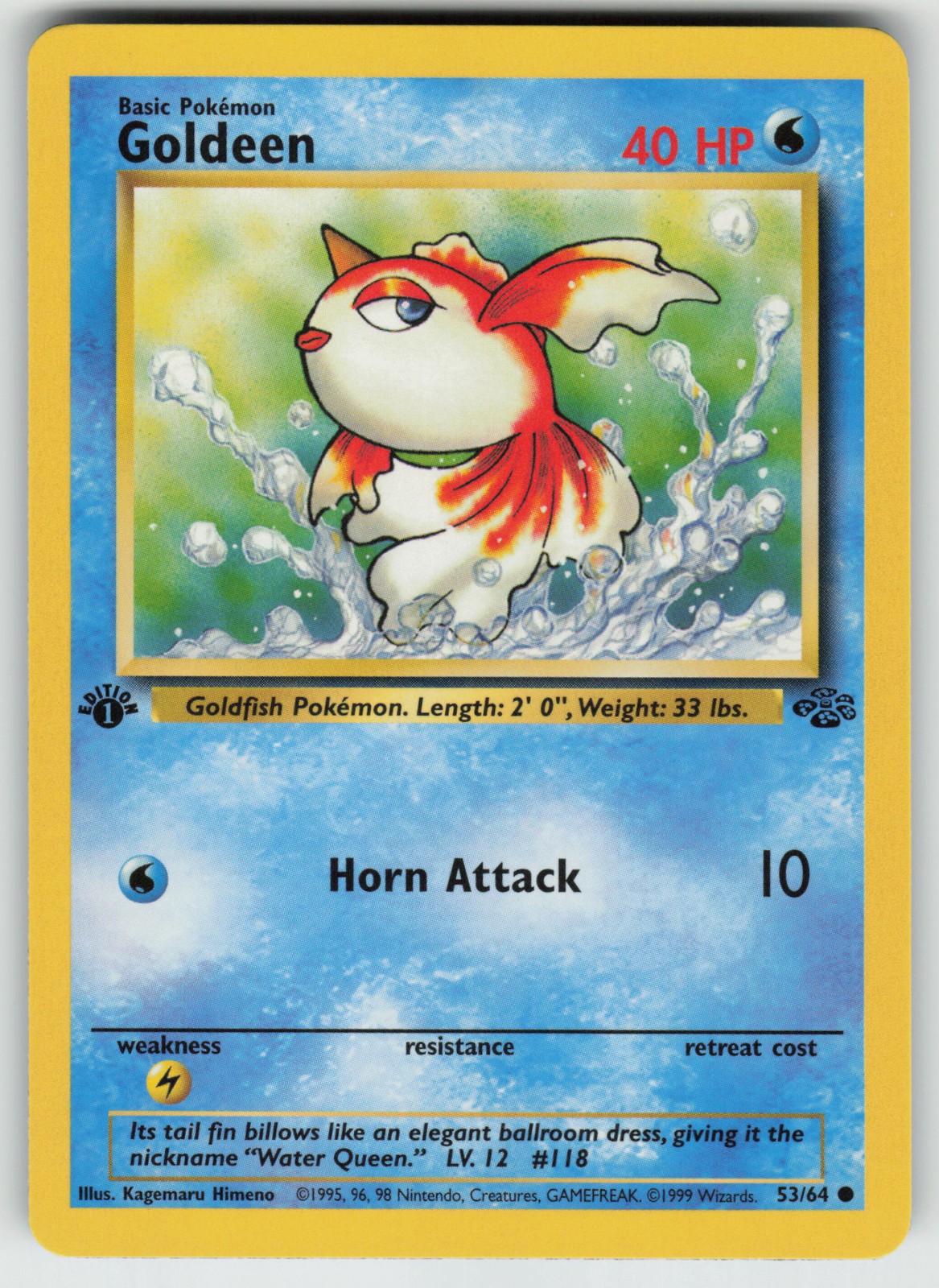 Pokemon 1st Edition Goldeen Common  Jungle 53/64 NM