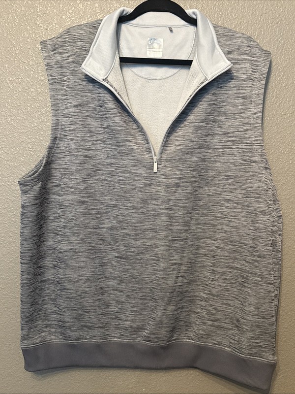Callawaymens Golf Weather Series Quarter Zip Fleece Lined Vest XXL Gray