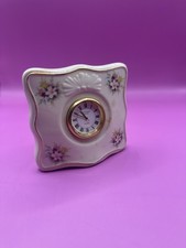 Donegal China Irish Parian China Rose pattern  Desk  / Mantle Boudoir Clock