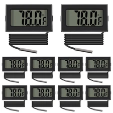 Black Digital LCD Thermometer Temperature Monitor with External Probe for Fridge