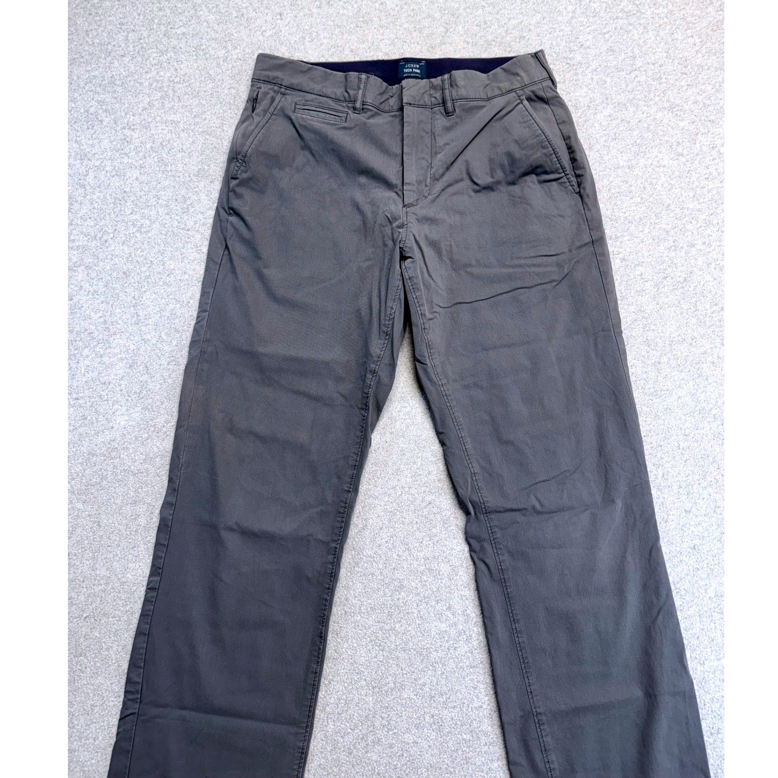 J.Crew Tech Pant Mens 29 Charcoal Gray Slim Straight Performance Chino Stretch image 4