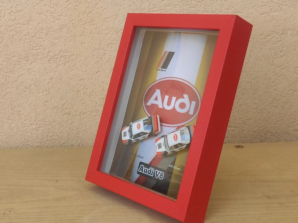 Audi V8 DTM 1990 H.J.Stuck,F.Biela Quadro 3D Modellino 1/87 Herpa - Immagine 4 di 4