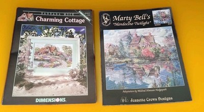 2 CROSSTITCH: Pegasus Pub. Marty Bell s Mendocino Twilight & Charming Cottage