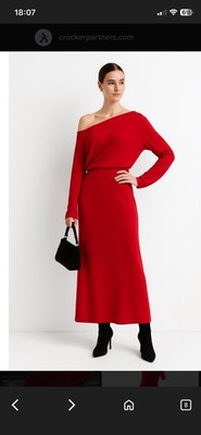 COMMENSE  LANGES KLEID ROT NEU GR S       