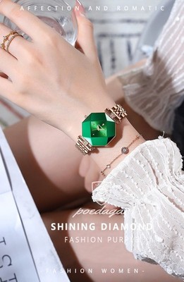  POEDAGAR montres de luxe pour femmes  en vert diamant