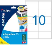 5 Bis 40X Agipa Universal-Etiketten, 38,5 X 65 Mm, Weiß - Spare Bis Zu 43%
