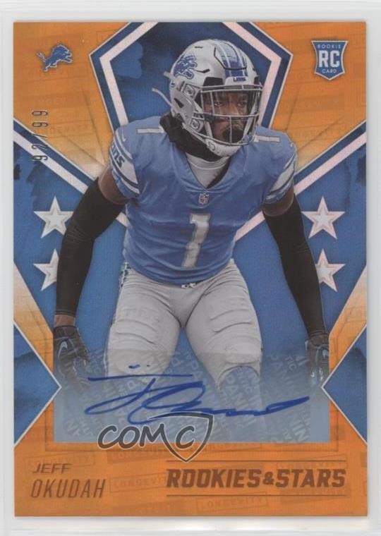 2020 Rookies & Stars Longevity Signatures Orange 92/99 Jeff Okudah Auto RC mv7