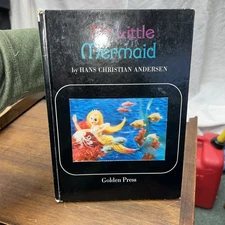 Vintage The Little Mermaid Golden Press Book Lenticular Cover 3D 1966 Andersen