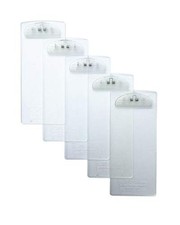 Plastic Clipboard Transparent 4x9 Inch Menu Storage Paper Holder 5 PCS