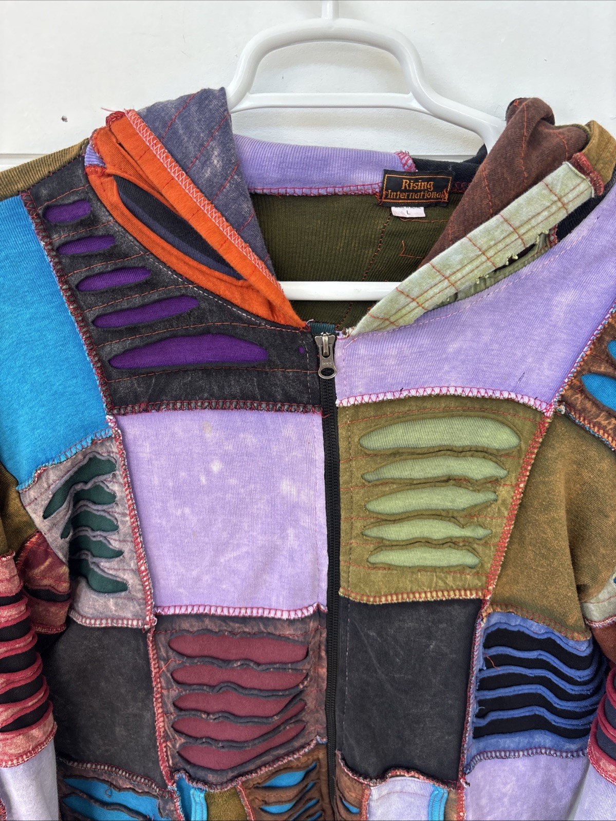 VTG Rising International Boho Patchwork Hippie Ea… - image 2