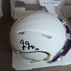 Justin Jefferson rookie Signed auto Vikings flat white Mini Helmet Fanatics COA