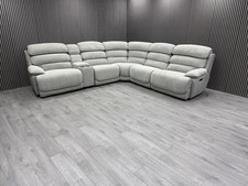 DFS LAKELYN LARGE CORNER SOFA ELECTRIC RECLINER HEADREST USB-C GREY FABRIC