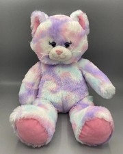 Build-A-Bear BABW Pastel Swirl Tie Dye Cat Collectible Plush Stuffed Animal Toy