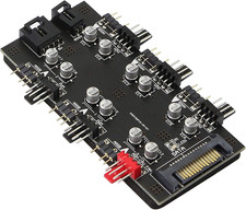 12V 4Pin PWM  5V 3Pin ARGB with SATA 15Pin Power 2-in-1 Hub 6 Way Sync CPU Cool