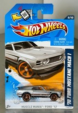 2012 Hot Wheels ’70 Ford Mustang Mach 1 Muscle Mania Silver W4444-09A0N 4D5