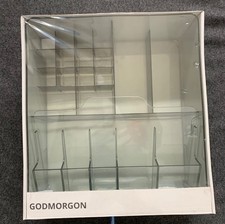 Scatola portaoggetti IKEA GODMORGON con scomparti 12 1/2"x11"x4" fumè 104.002.67 nuova