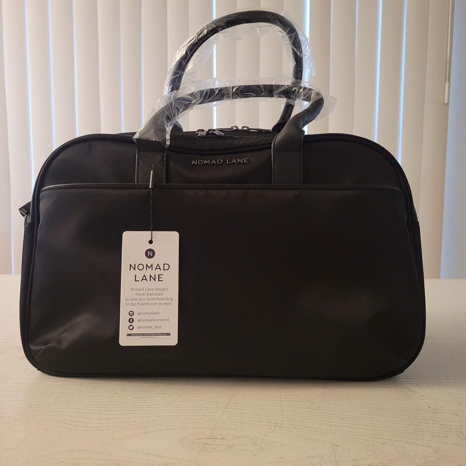 Nomad Lane Bento Bag Black Under Seat Personal Carry-On Shoulder Luggage